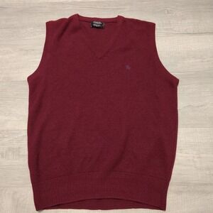 VTG Christain Dior Sweater Vest Red XL Made USA Knit Orion‎ Acrylic Old Money